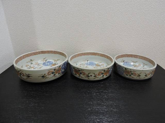 伊万里 色絵三つ重鉢 H956 - 取扱商品