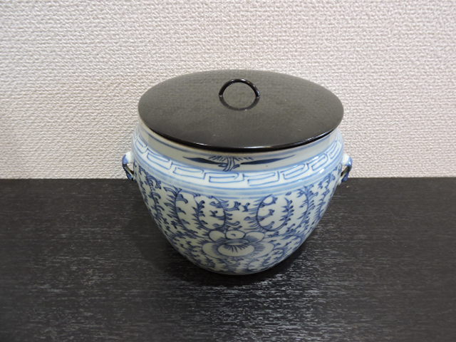 新渡染付草花文水指 H1046 - 取扱商品